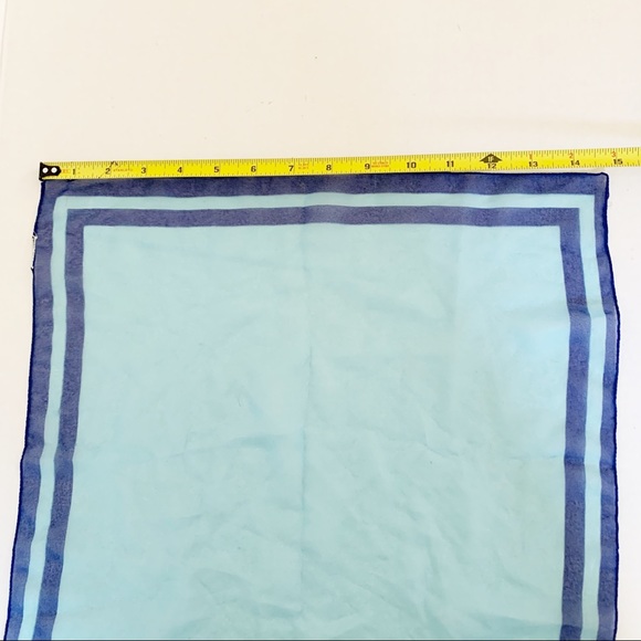 5/$25 Sheer square blue stripe scarf - Picture 2 of 9